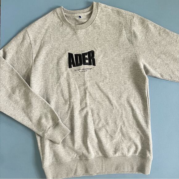 ADER Error OG Form Logo Embroidered Grey Crewneck Sweatshirt - Picture 4 of 6